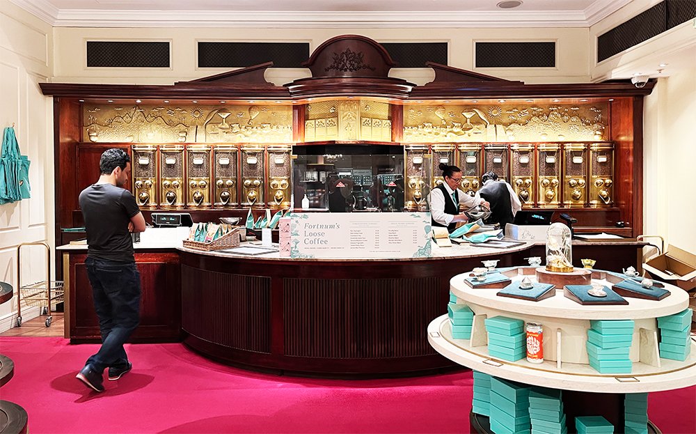 Fortnum and Mason coffee bar in London Piccadilly