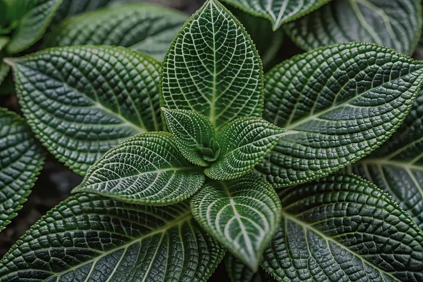 Image of a close up of plant leaves signifying PTSD growth and healing.