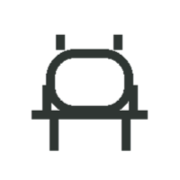 Icon of a robot head with antennae and a rectangular face, outlined in gray.