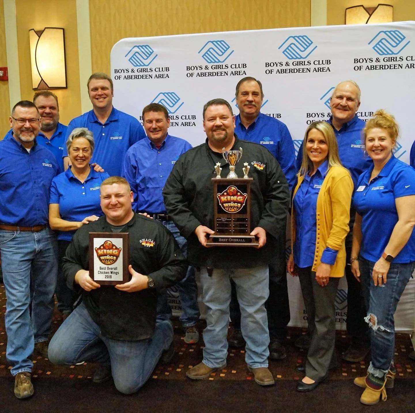 Group with Trophies