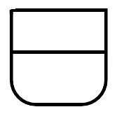 A black and white line drawing of a U-shaped object with rounded ends.