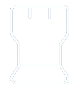 Simple white outline of a spool of thread or yarn.