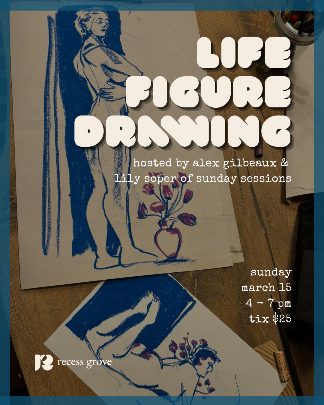life figure drawing with sunday sessions