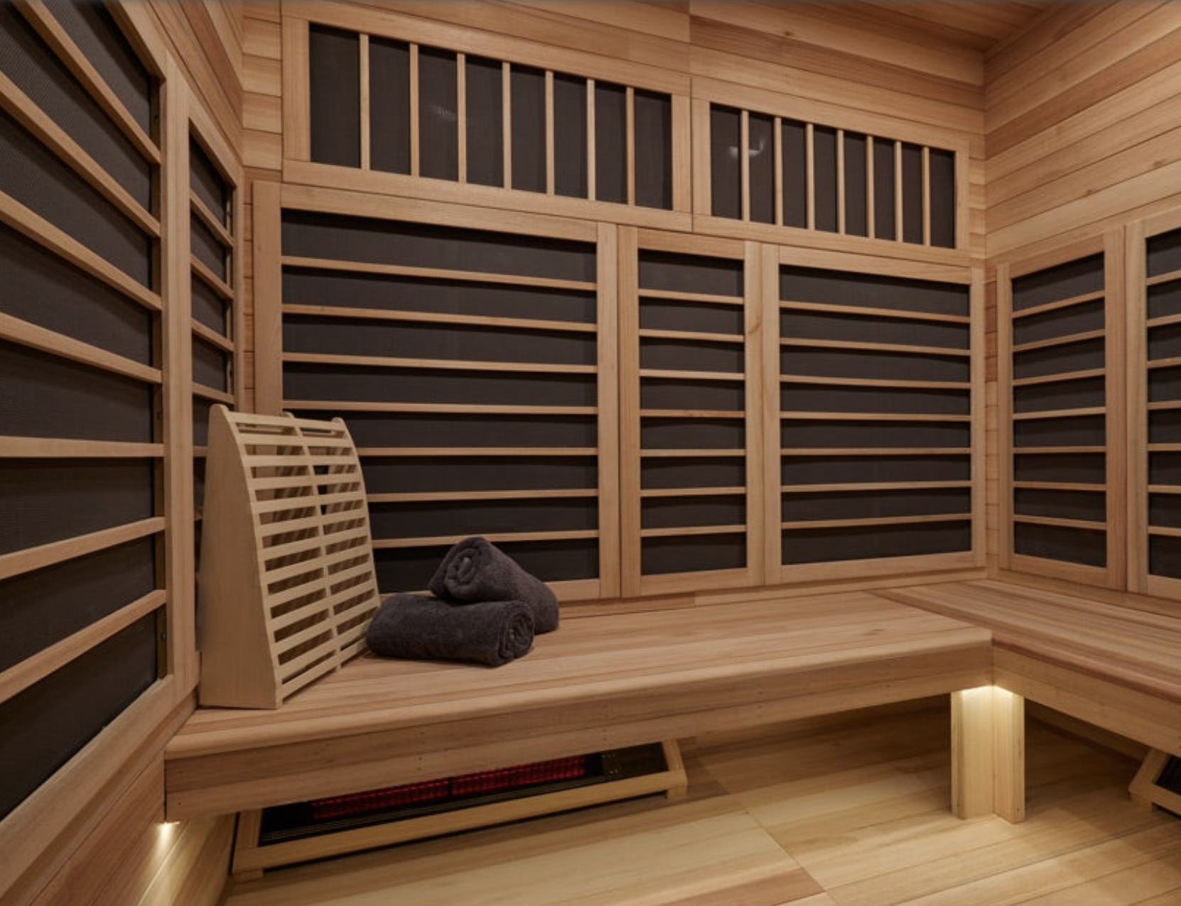 Photo of the inside of a Sunlight Sauna
