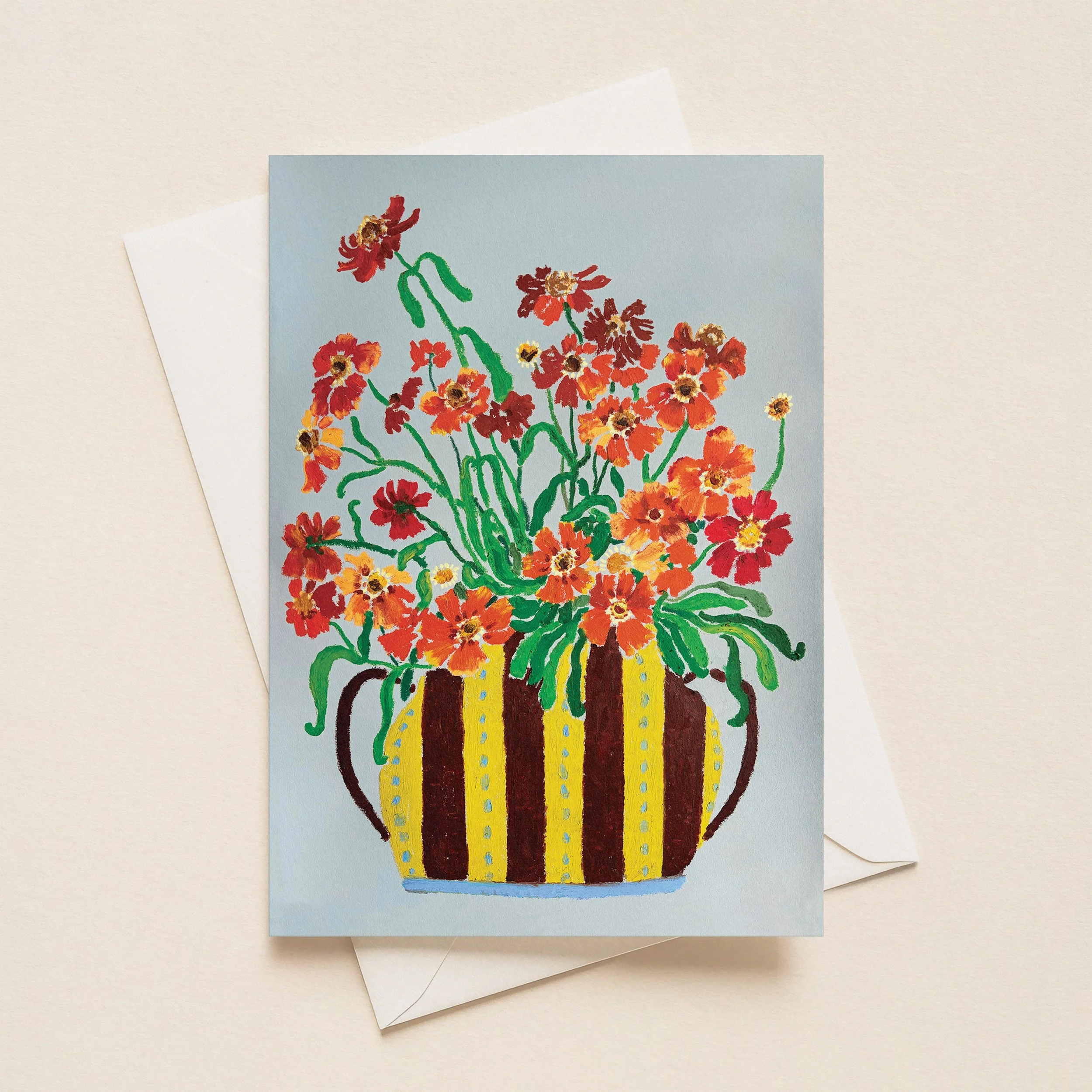 Zinnias in a Vase - Greeting Card