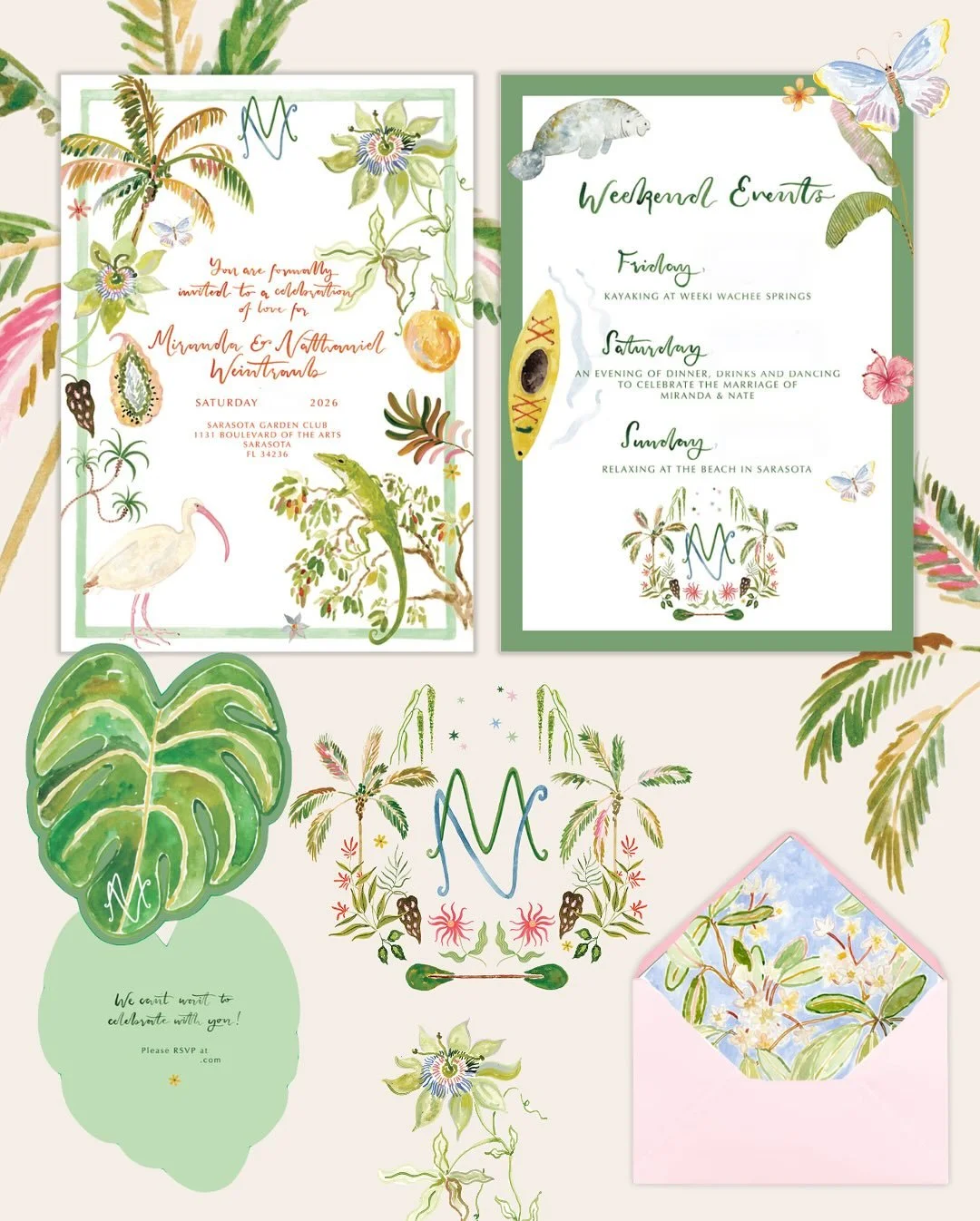 A Floridian celebration for Miranda &amp; Nate🦎🦩

A huge pleasure working with this couple, they have just been the absolute best! They love exploring their beautiful home and its local flora and fauna - so we really wanted to capture this as part 