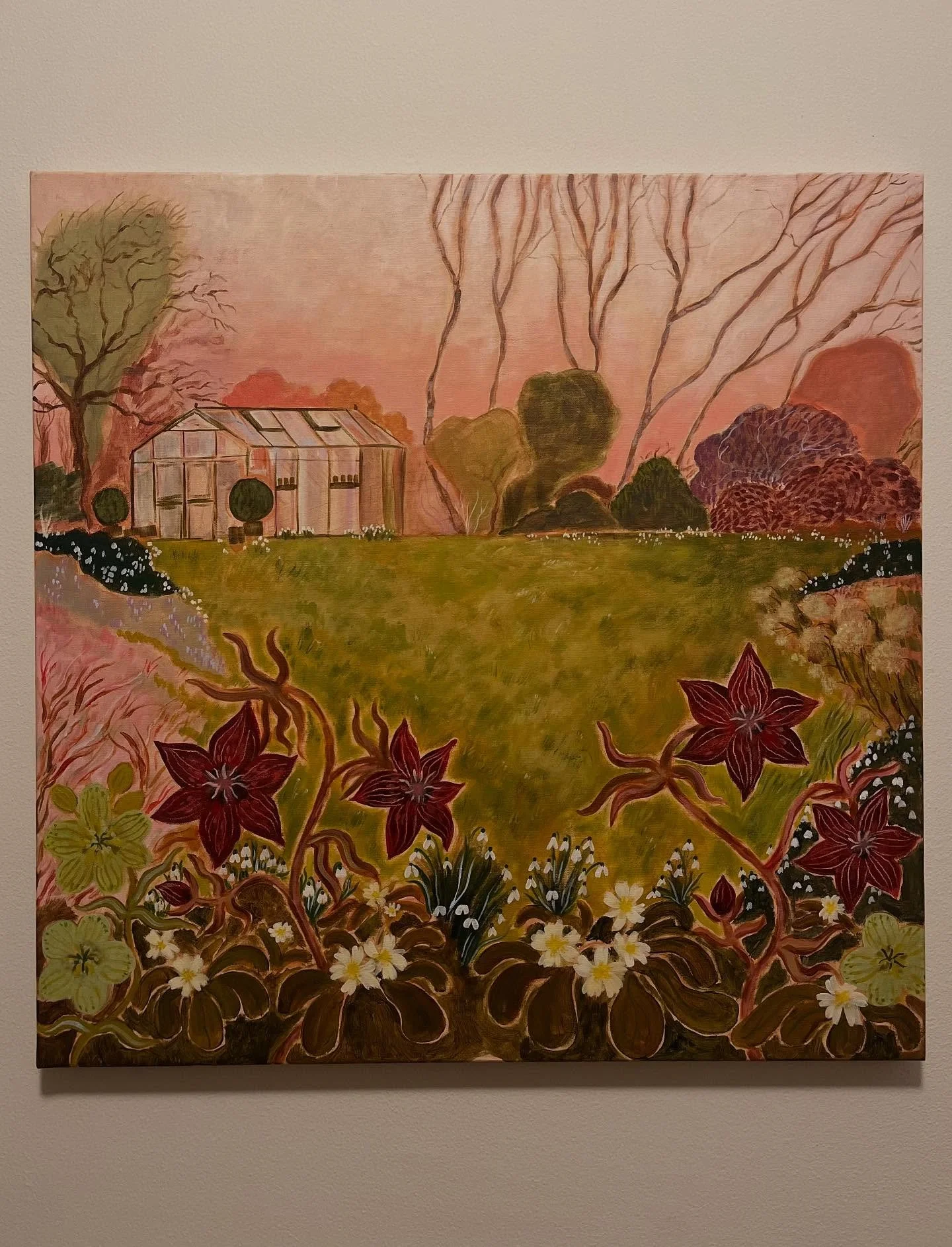 An acrylic on canvas piece I worked on this time last year for a friend. I love this slow time of year, as the snowdrops and hellebores start emerging from sleepy gardens 🌝