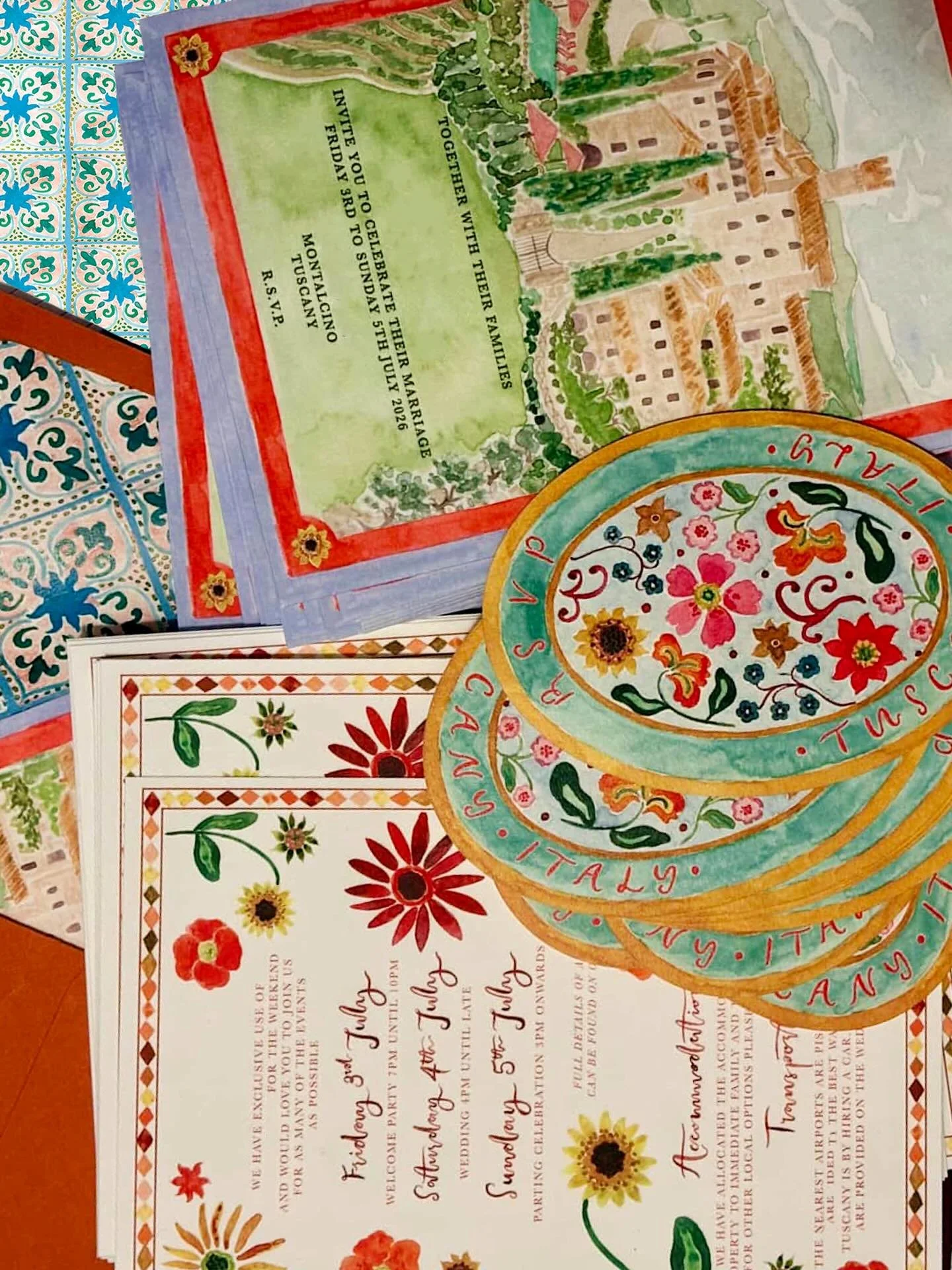 When the brief is colour, pattern and Tuscany!

In my element working on this suite for M&amp;H. When M approached me and spoke of her love for stationery, colour and pattern I knew we would be a great creative fit! I love this suite so much and I&rs