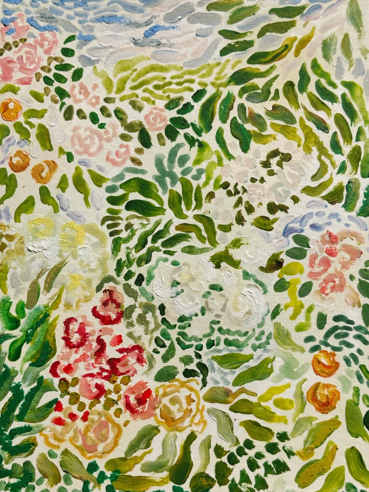 I&rsquo;ve been really loving using other mediums like oil pastels and acrylic for some recent wedding stationery projects, alongside my usual watercolour and gouache. How beautiful to be able to see all the marks from the pastels and brushes, it fee