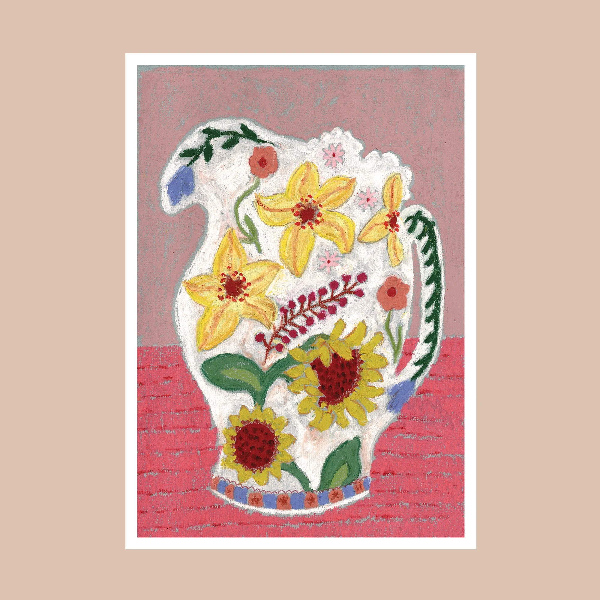 White Floral Jug