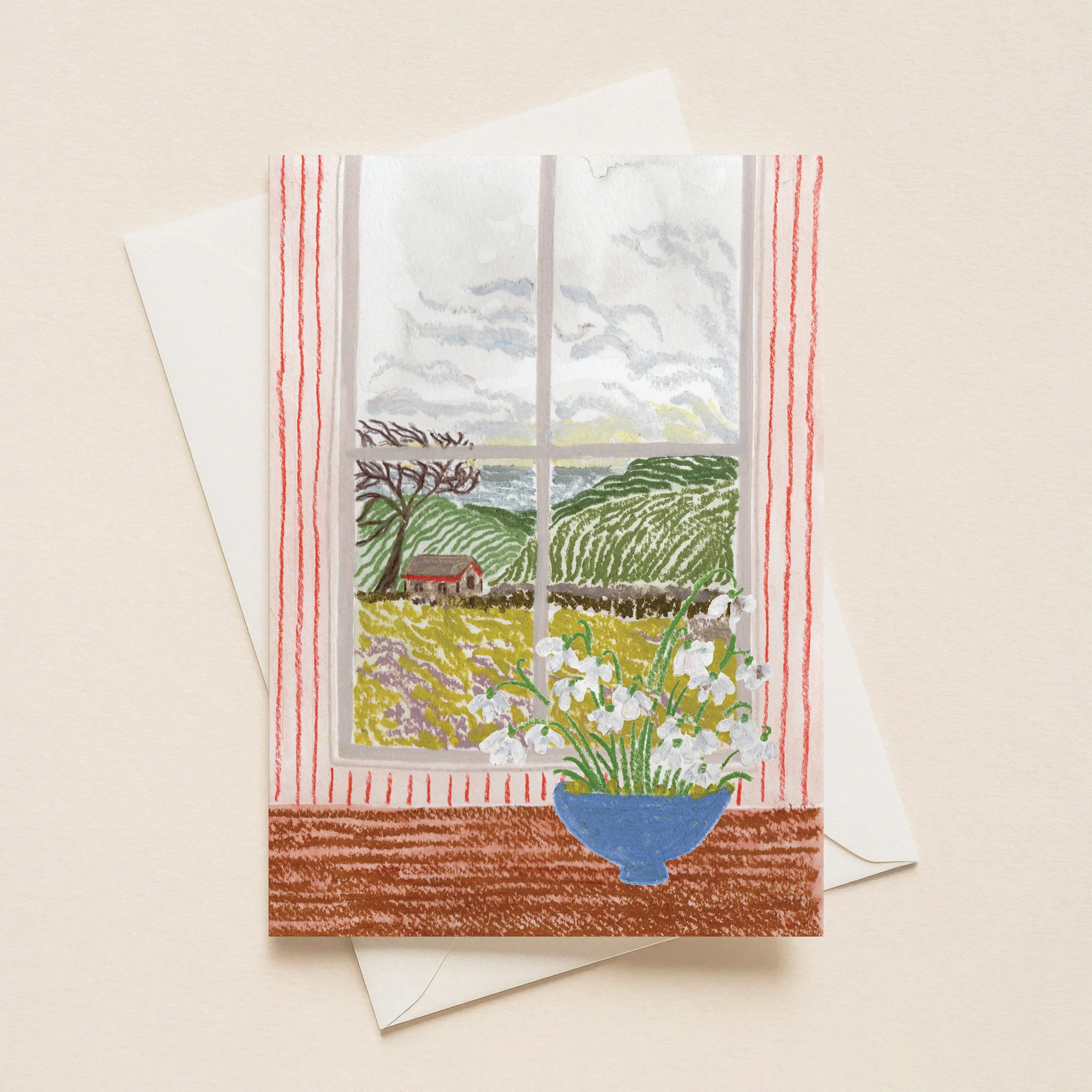 Snowdrops on the Windowsill - Greeting Card