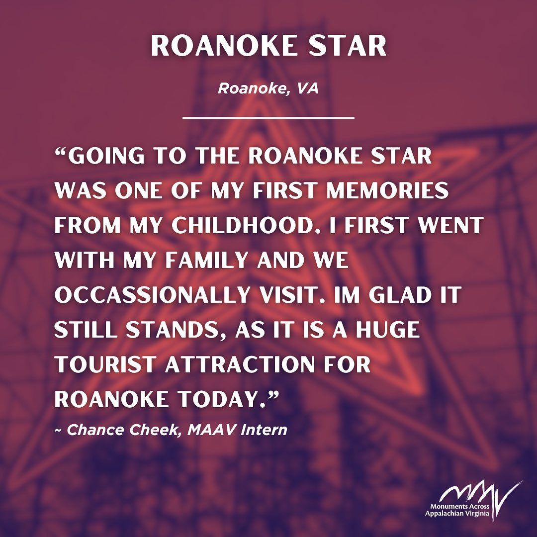 Happy Monument Monday! Did you see the eclipse? If not, no worries, here&rsquo;s another star that is visible even on cloudy days: The Roanoke Star! Featuring #MAAV intern, Chance Cheek. ⭐️

The Roanoke Star, located on Mill Mountain in Roanoke, VA, 