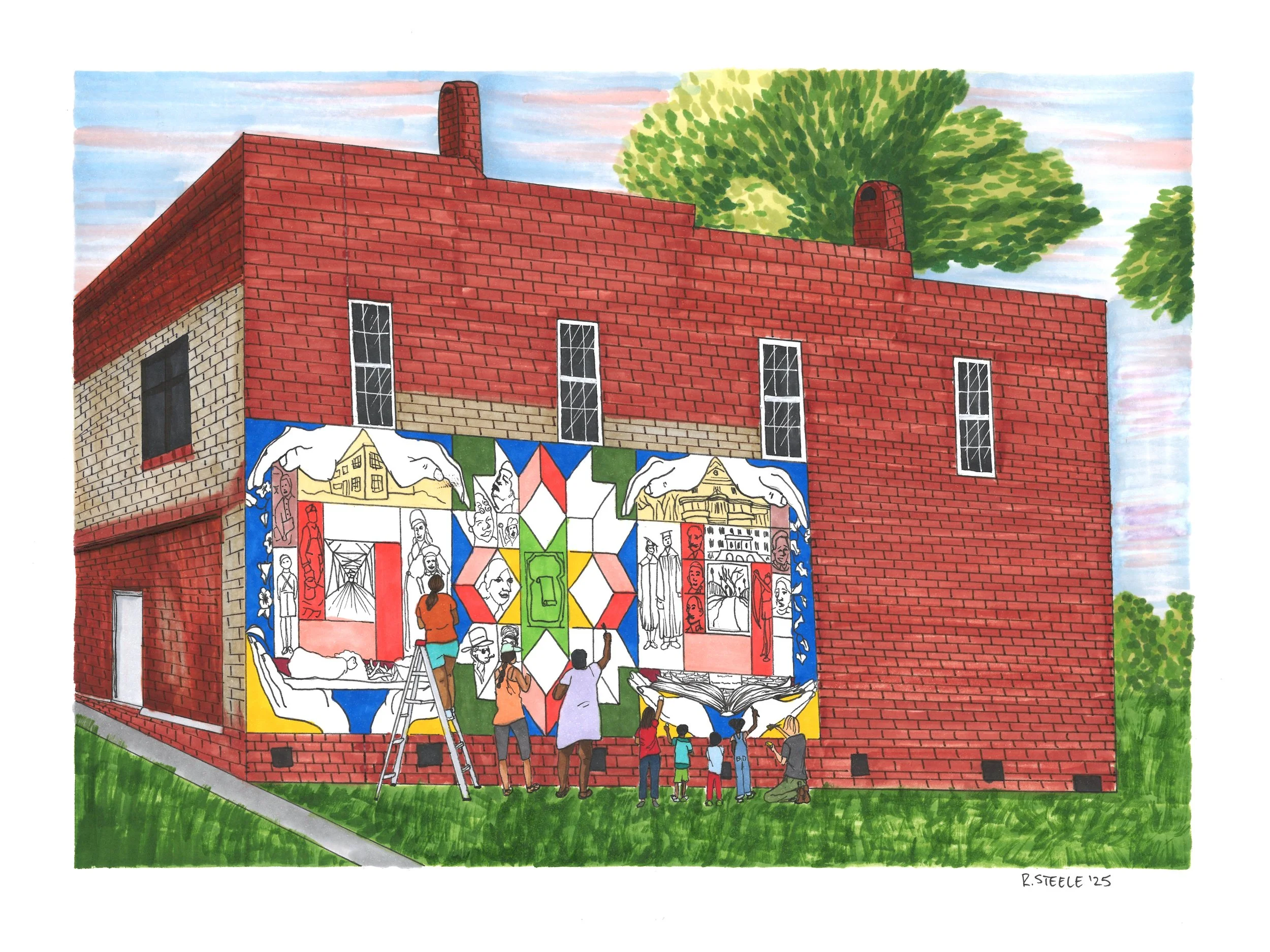 Travelers Inn Mural Painting Illustration