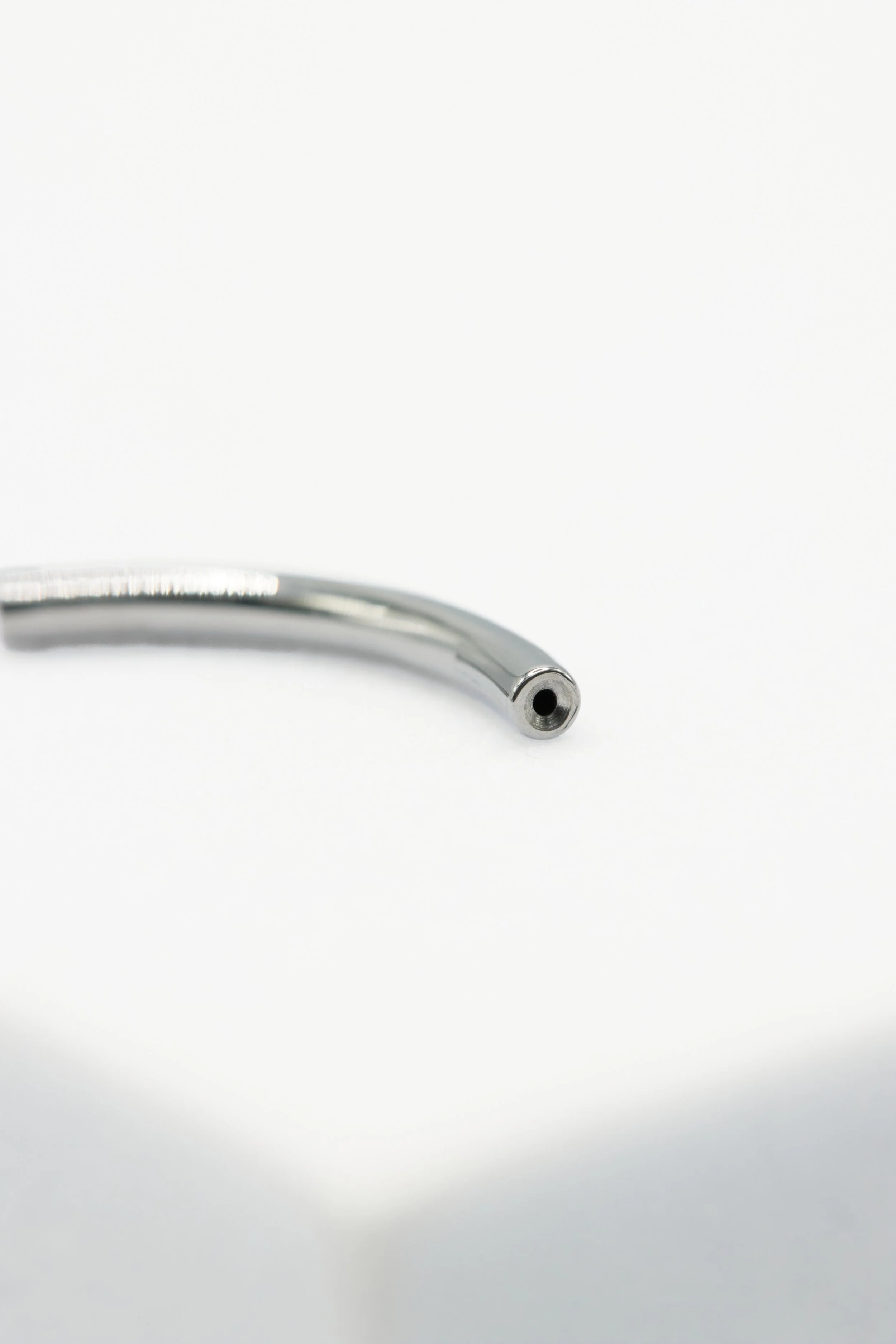 Plain Titanium curve for threadless jewelry