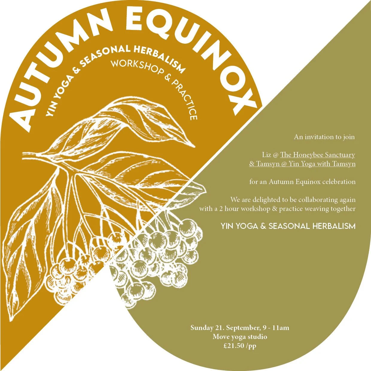 @yinyogawithtamsyn and I are back with another collaborative workshop / practice for the season! 🧡🍂✨

This time for the Autumn Equinox, we welcome you to join us at Move Yoga in North Berwick on Sunday 21st September, 9-11am. 

As before, we'll wea