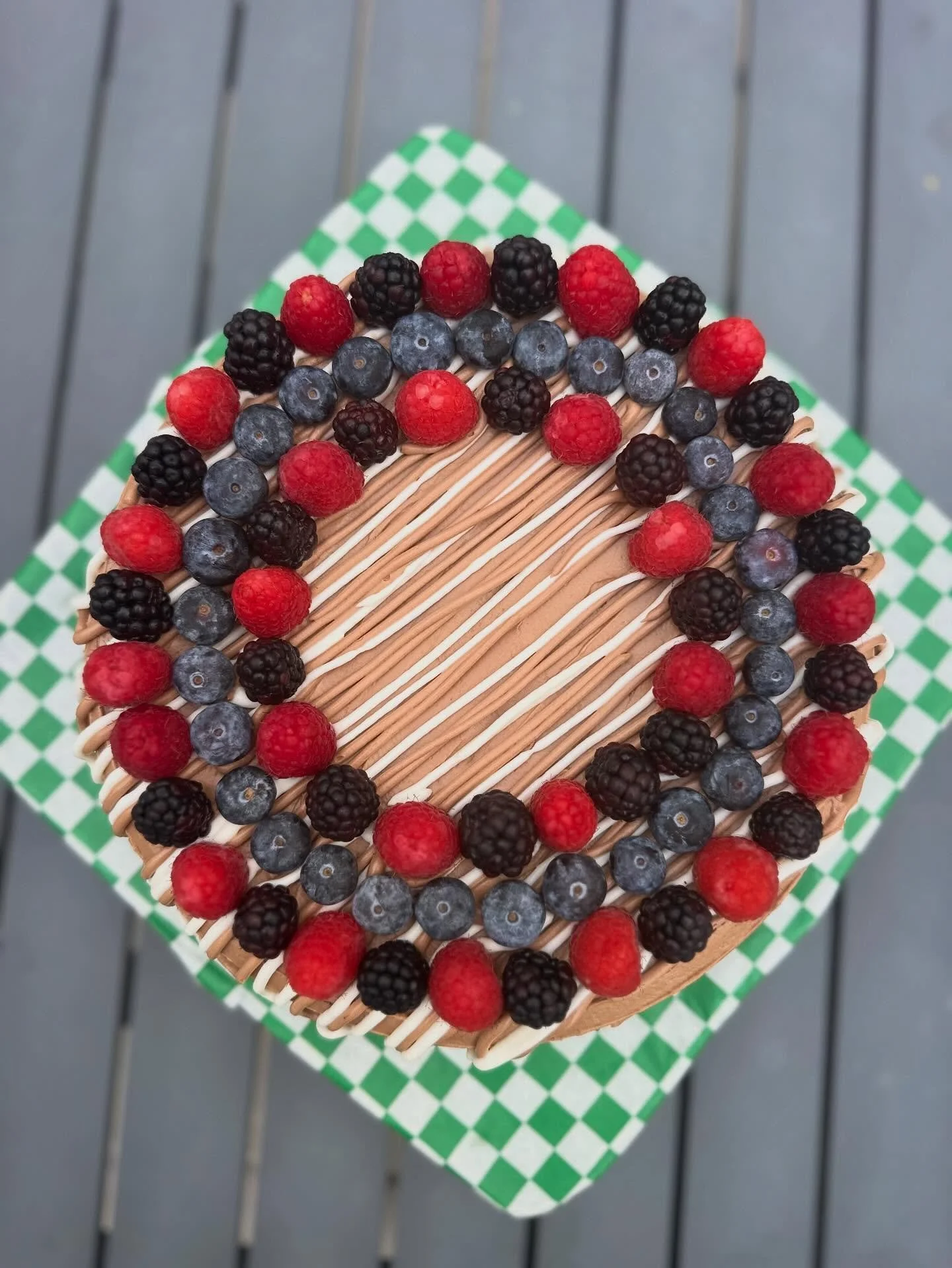 Dairy Free Chocolate Cake with Vanilla &amp; Chocolate Buttercream &amp; Fresh Berries 

***Custom Order***
