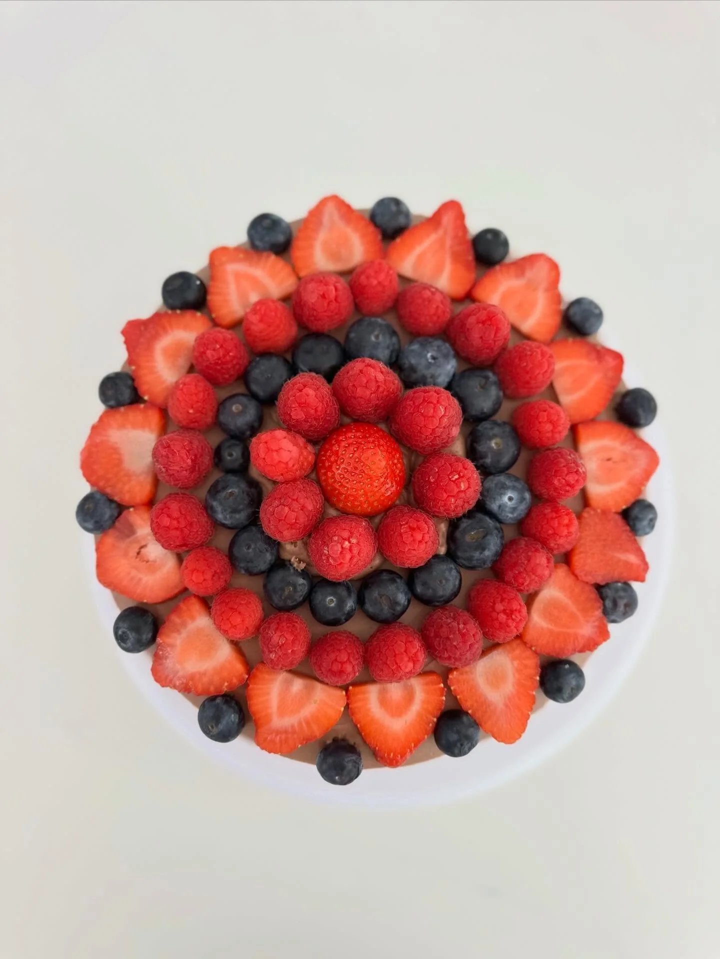 Tiered Chocolate Cake with Strawberry, Blueberry &amp; Raspberry 

***Custom Order***