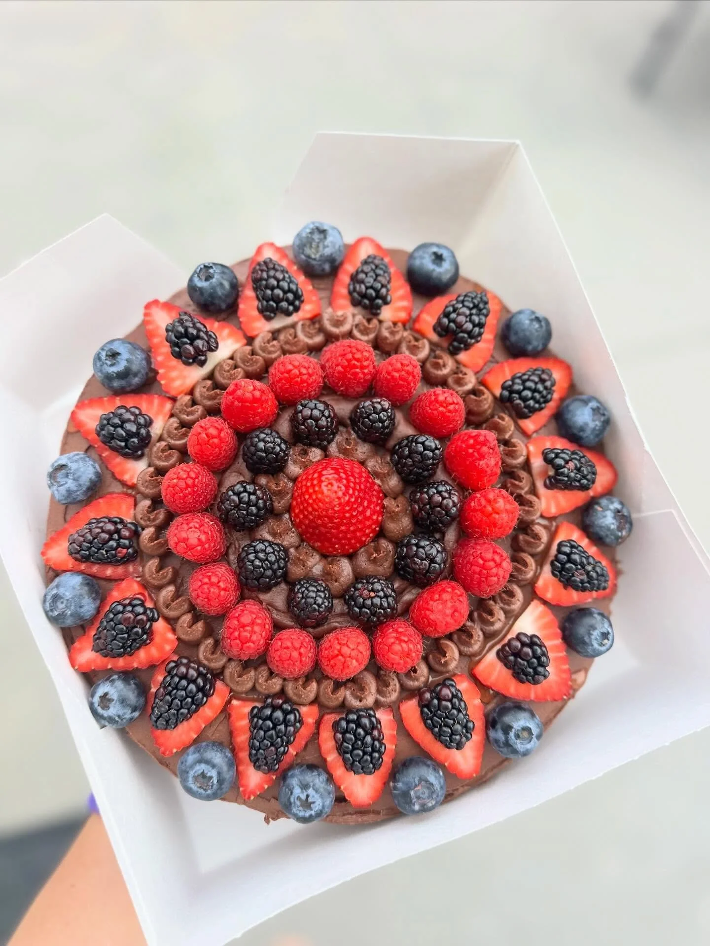 Chocolate Layer Cake with 
Chocolate Buttercream &amp; Fresh Berries 

***AND it&rsquo;s Vegan! 🤯
