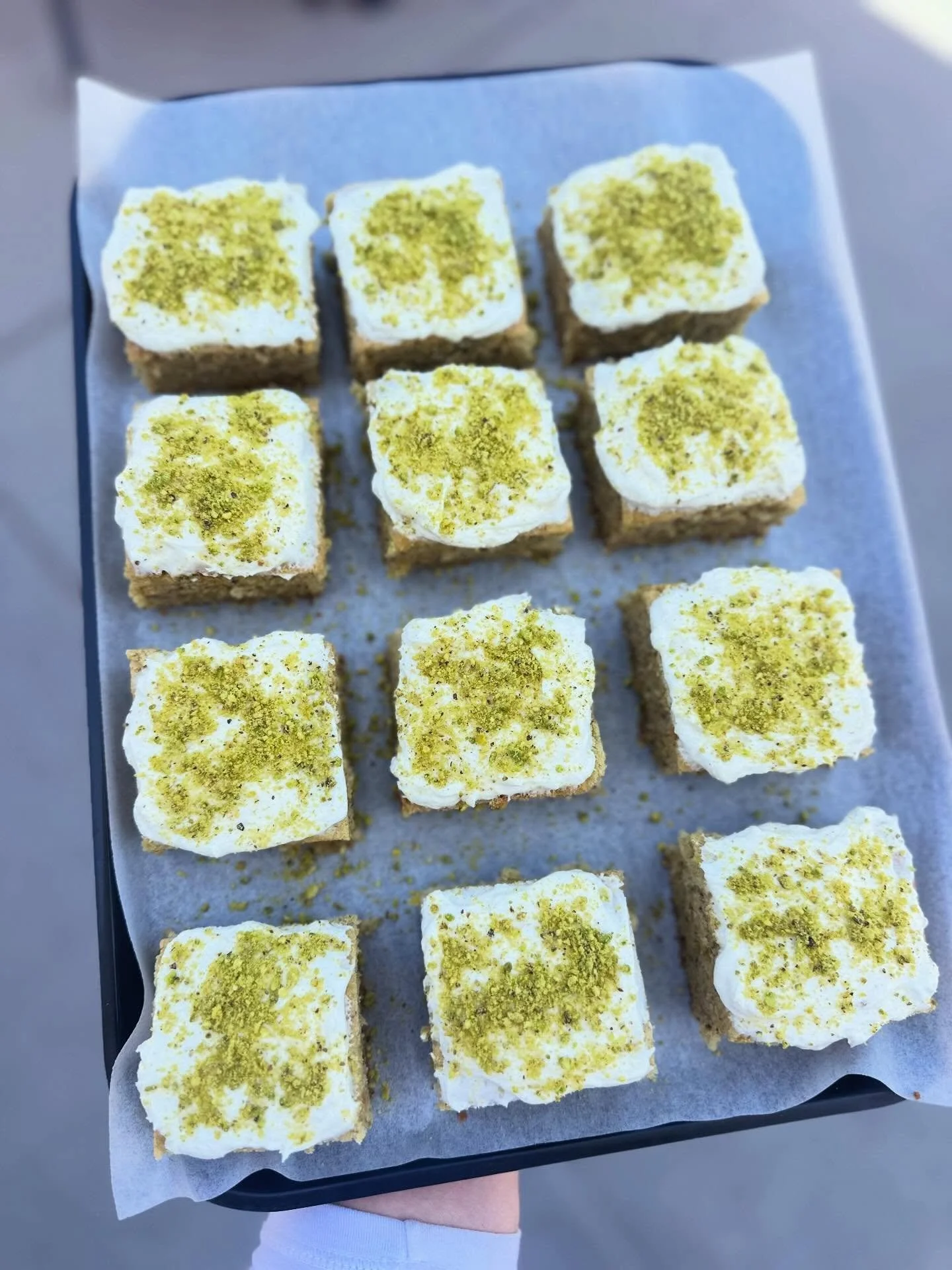 Pistachio Cakes with Salted Vanilla Buttercream
