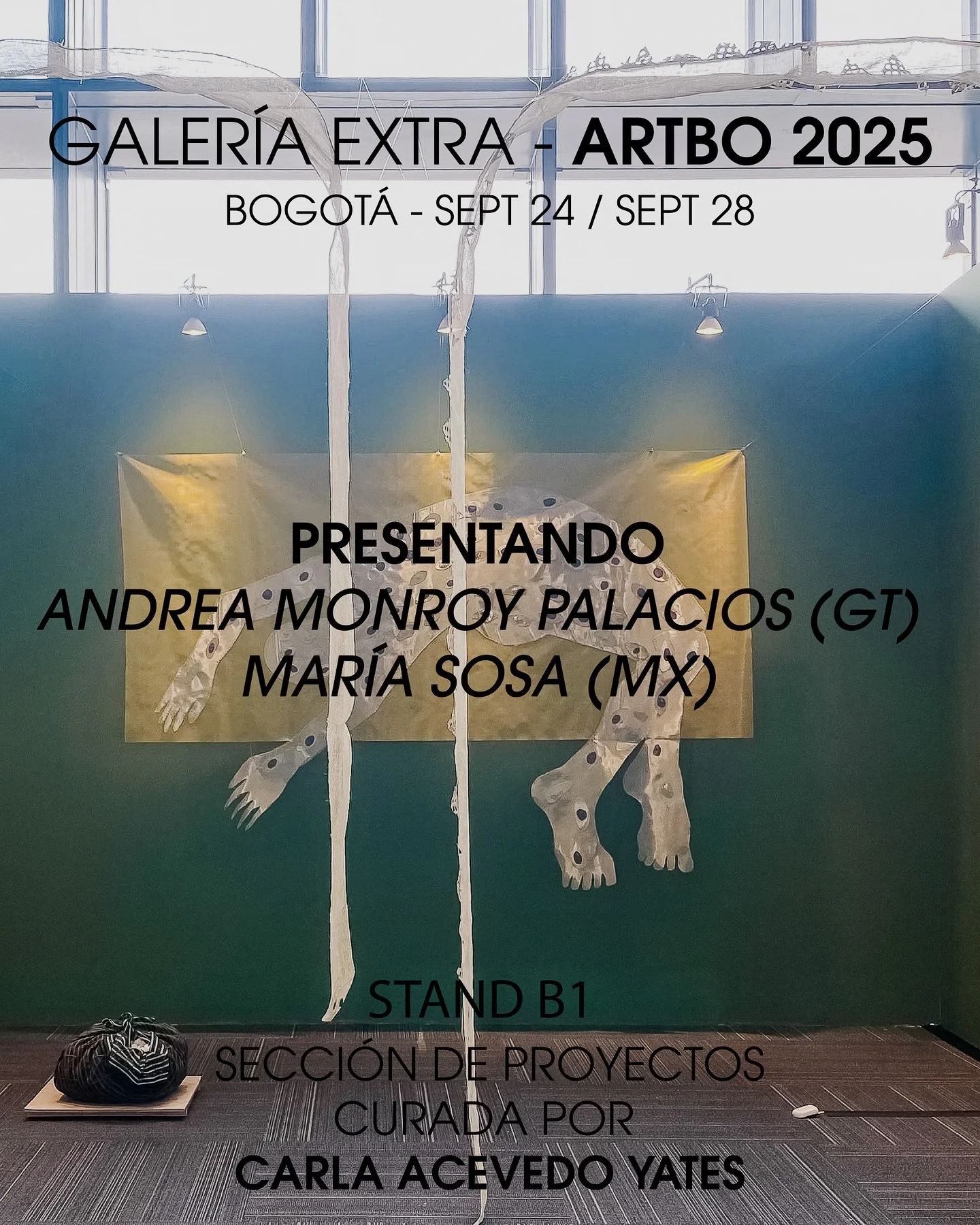 GALER&Iacute;A EXTRA - ARTBO 2025 
@programaartbo 

Estamos muy agradecidas con Carla Acevedo Yates por habernos invitado a participar de ARTBO 2025 en la secci&oacute;n de Proyectos curada por ella misma. En esta ocasi&oacute;n mostramos el hermoso 