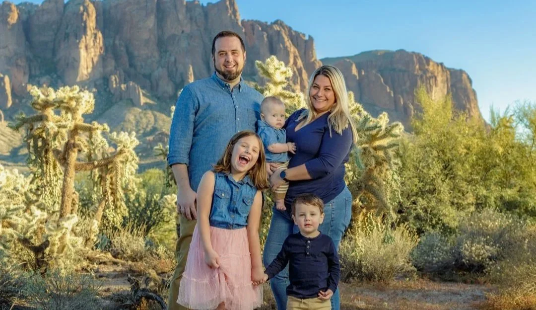 Family Portrait at the Superstition Mountains near Lost Dutchman State Park, Apache Junction, Arizona. Photo: (c) Eric O. Ledermann.