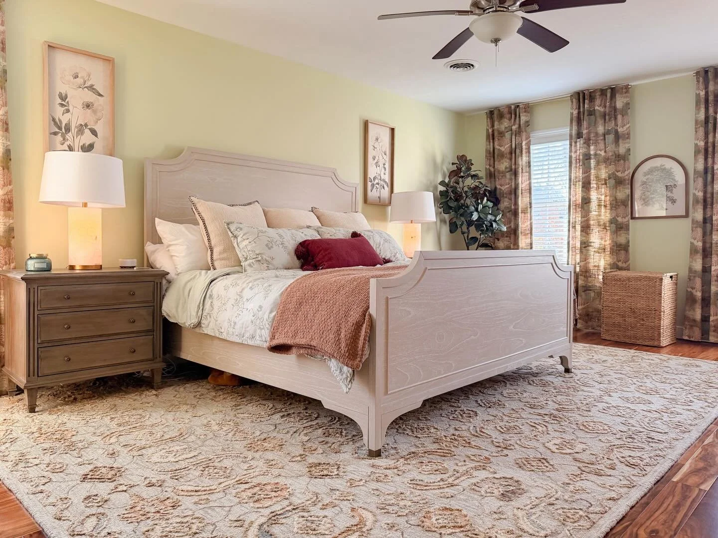 Swipe to see the &ldquo;Before&rdquo; of this bedroom-turned-sanctuary. 🪷

The highlight of this room is the @gabbyinteriorsrva Alexandra King Bed! The curved lines of this piece with impeccable details, like brass feet, make this bed a showstopper.