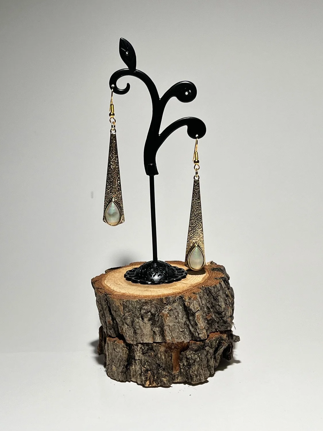 Gold with Pearl Drop Earrings