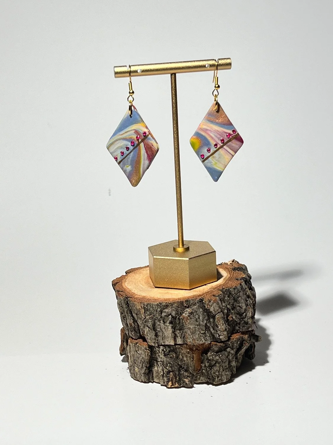 Swirl and Sparkle Polymer Clay Earrings