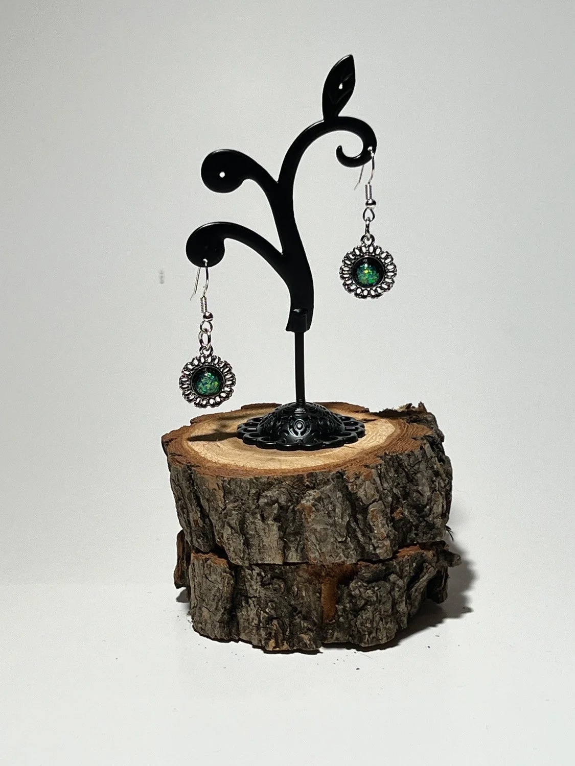 Moonglow Round Earring in Green