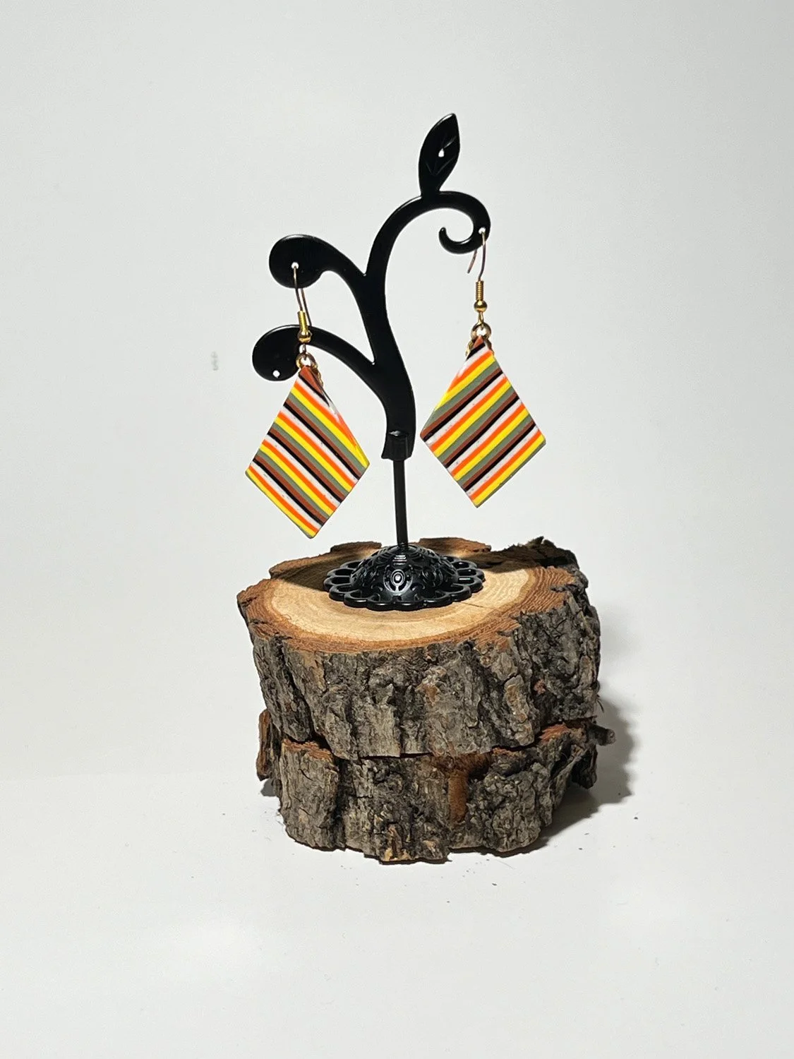 Stripey Polymer Clay Earrings