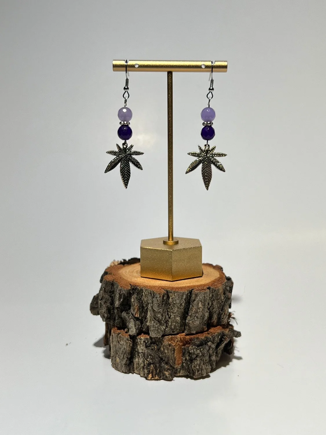 Funky Flower Earrings in Purple