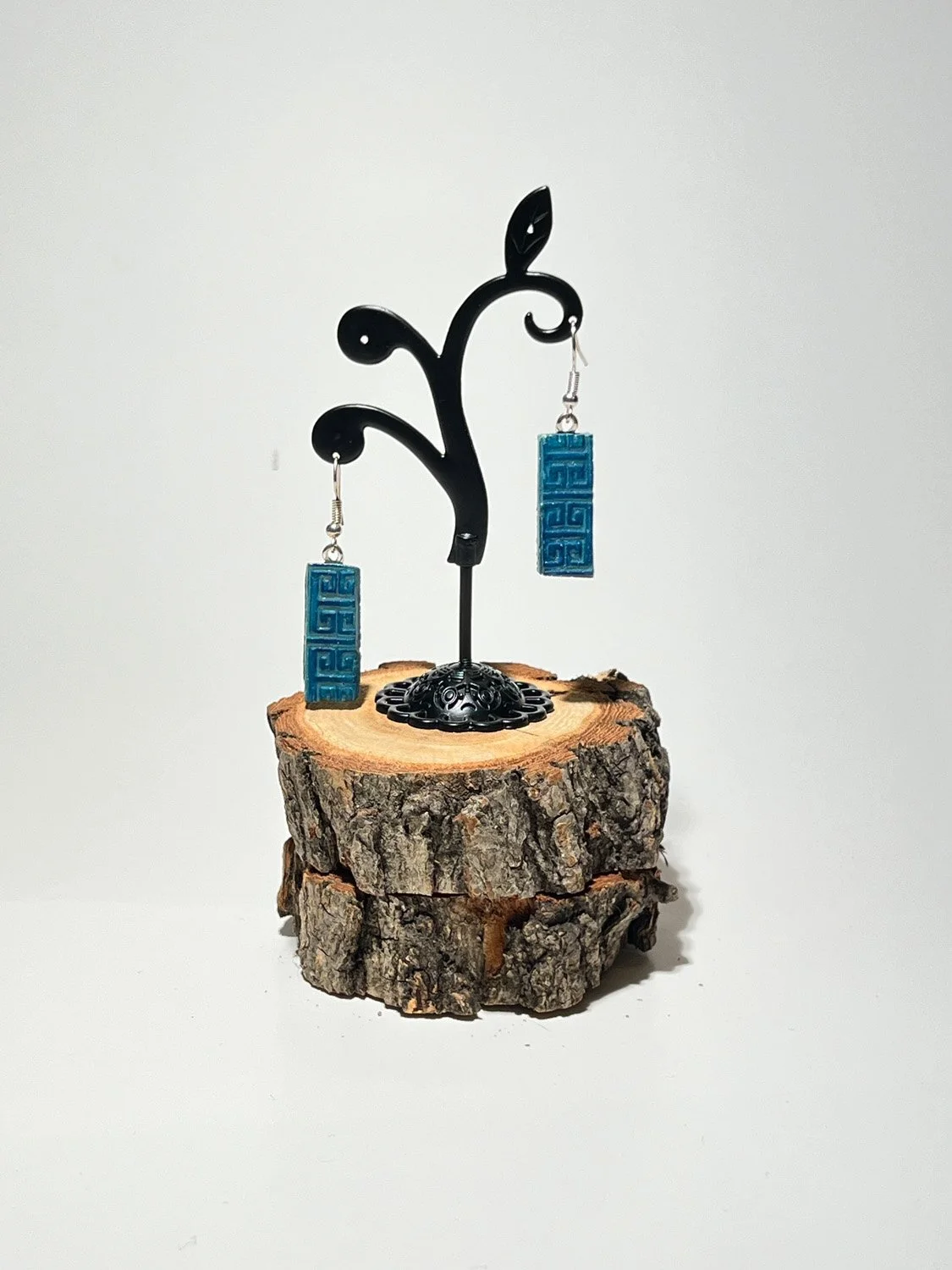 Geo Design Imprint Polymer Clay Earrings