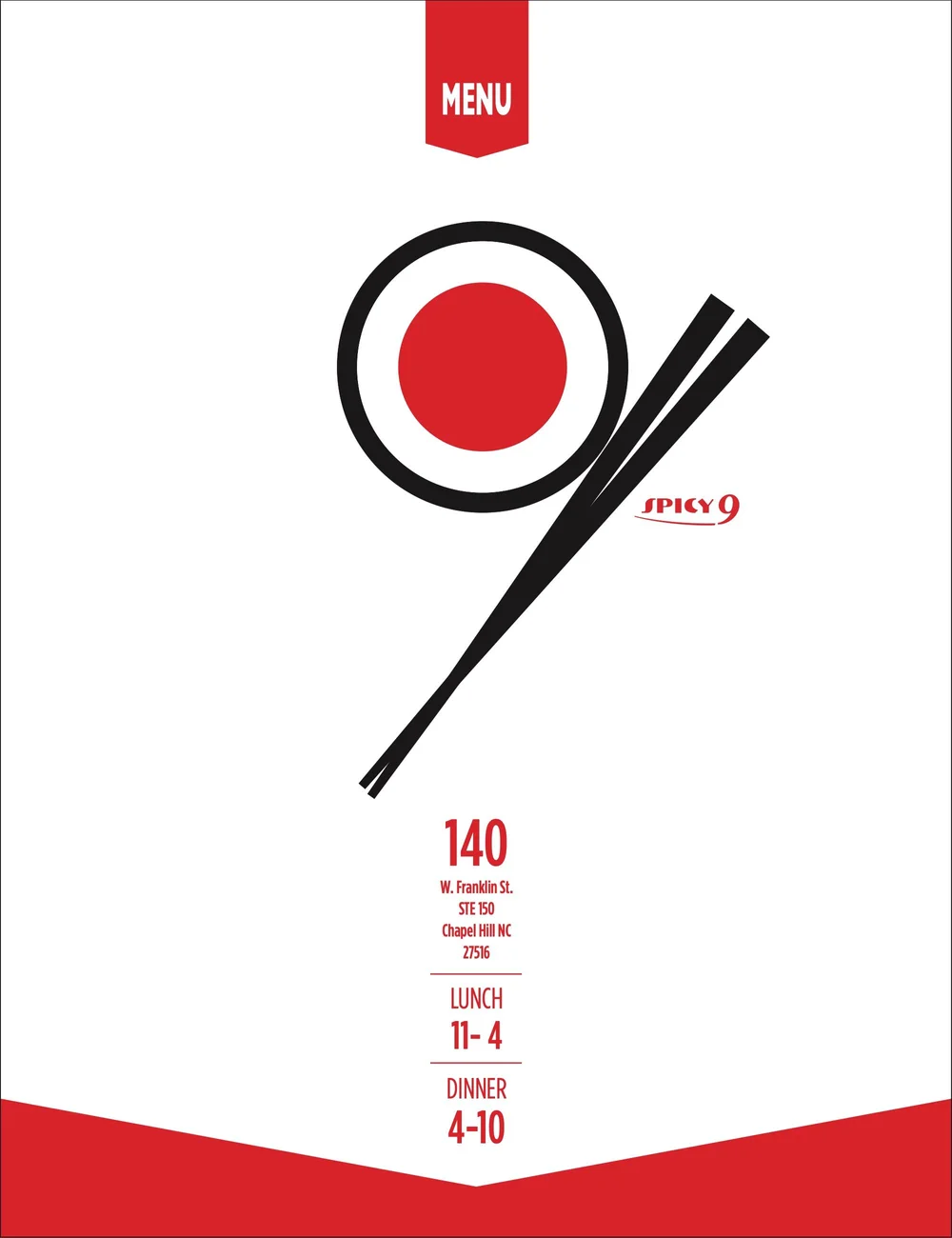 Menu — Spicy 9 Sushi Bar & Asian Restaurant