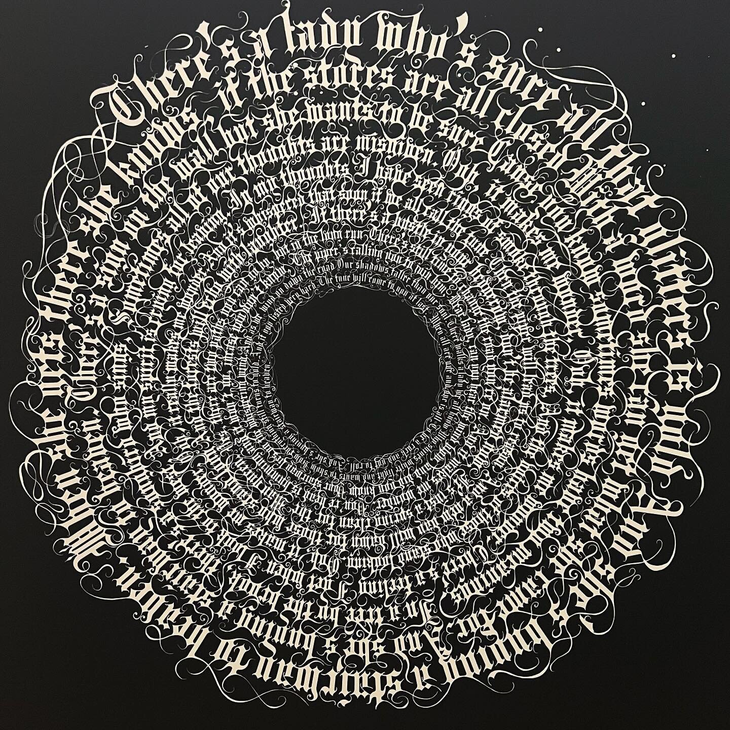 Can you read the lyrics of this iconic song? 
This beautiful artwork sits in the yoga studio at the Spa, Virgin Hotel Las Vegas.

#corporateevents 
#spa 
#wellnesswednesday