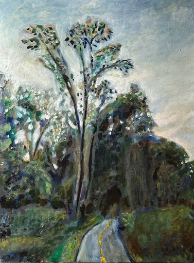 THE PUTNAM RAILWAY PATH IN VAN CORTLANDT PARK AS A LINE OF TEXT