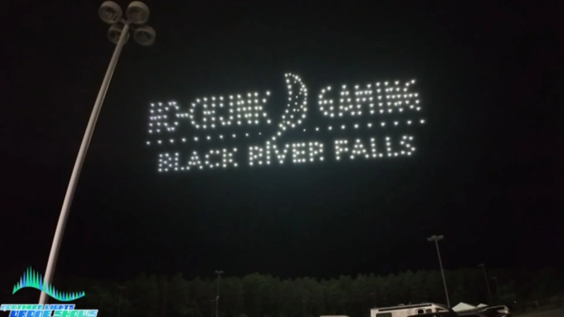An image from an NLDS showing a casino-themed show, in this case, the logo of the casino.