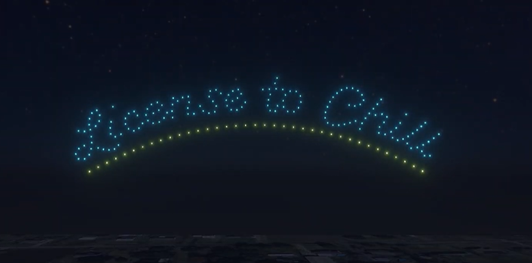 An image from an NLDS drone show done for a Jimmy Buffet's Margaritaville location.
