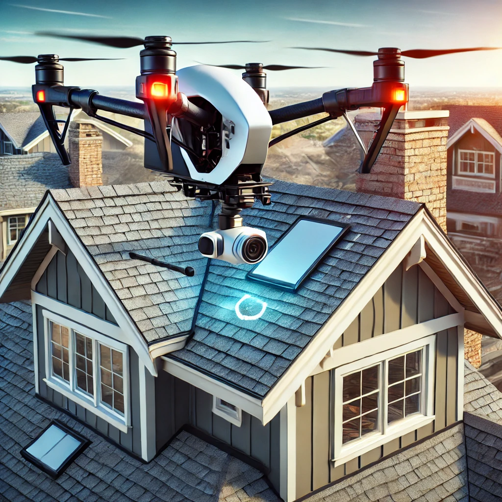 A roof inspection with drone technology