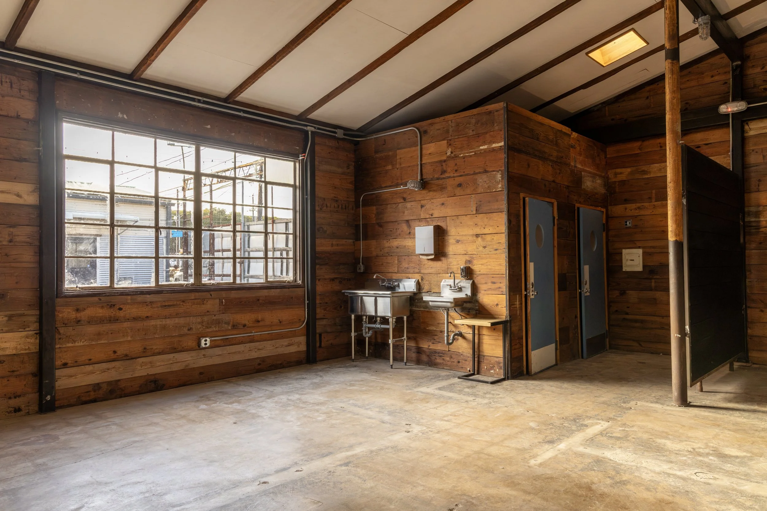 Restrooms in West Hall & Window out to the West Courtyard
