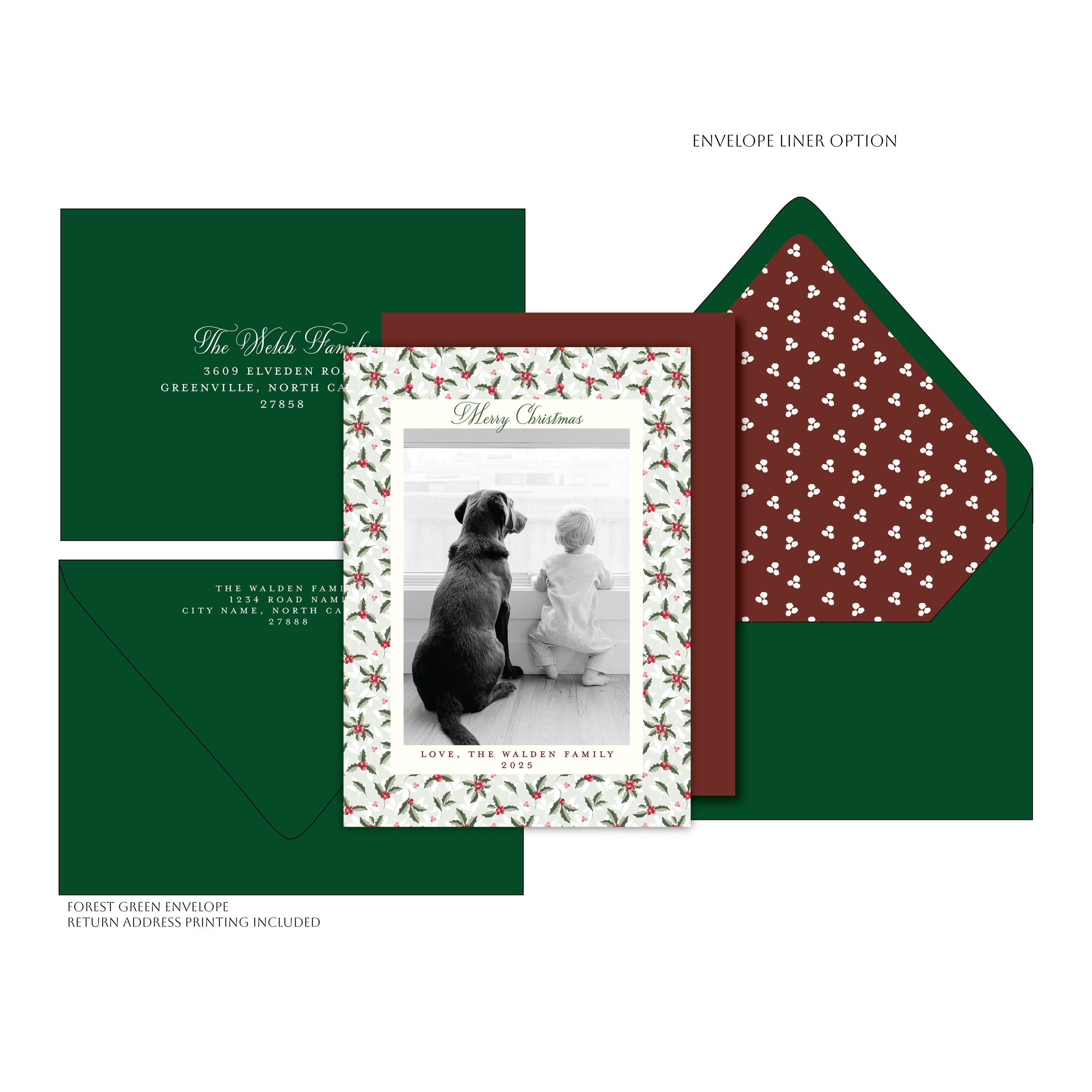 Holiday Greeting Card |  Scattered Holly