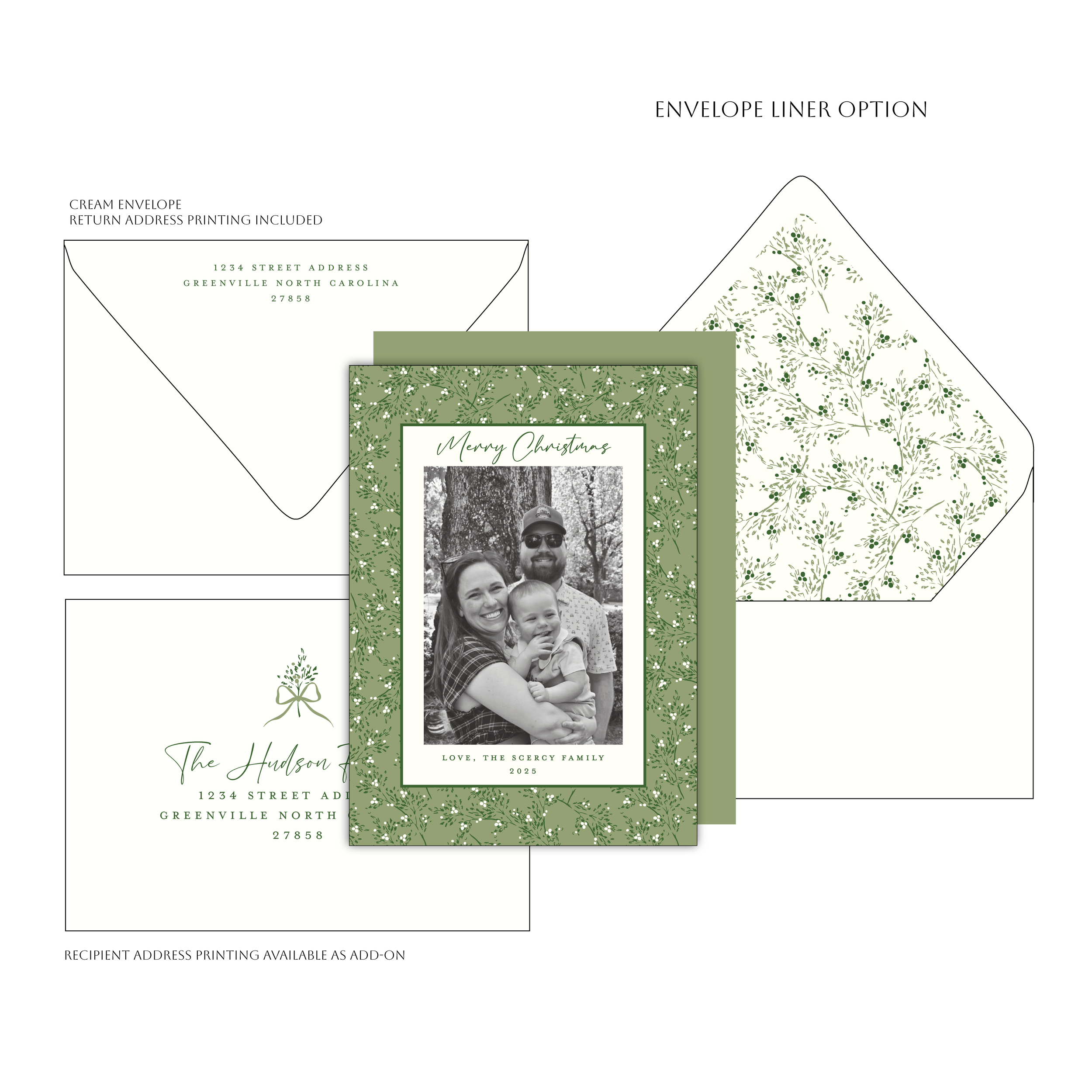 Holiday Greeting Card |  Mistletoe Branch