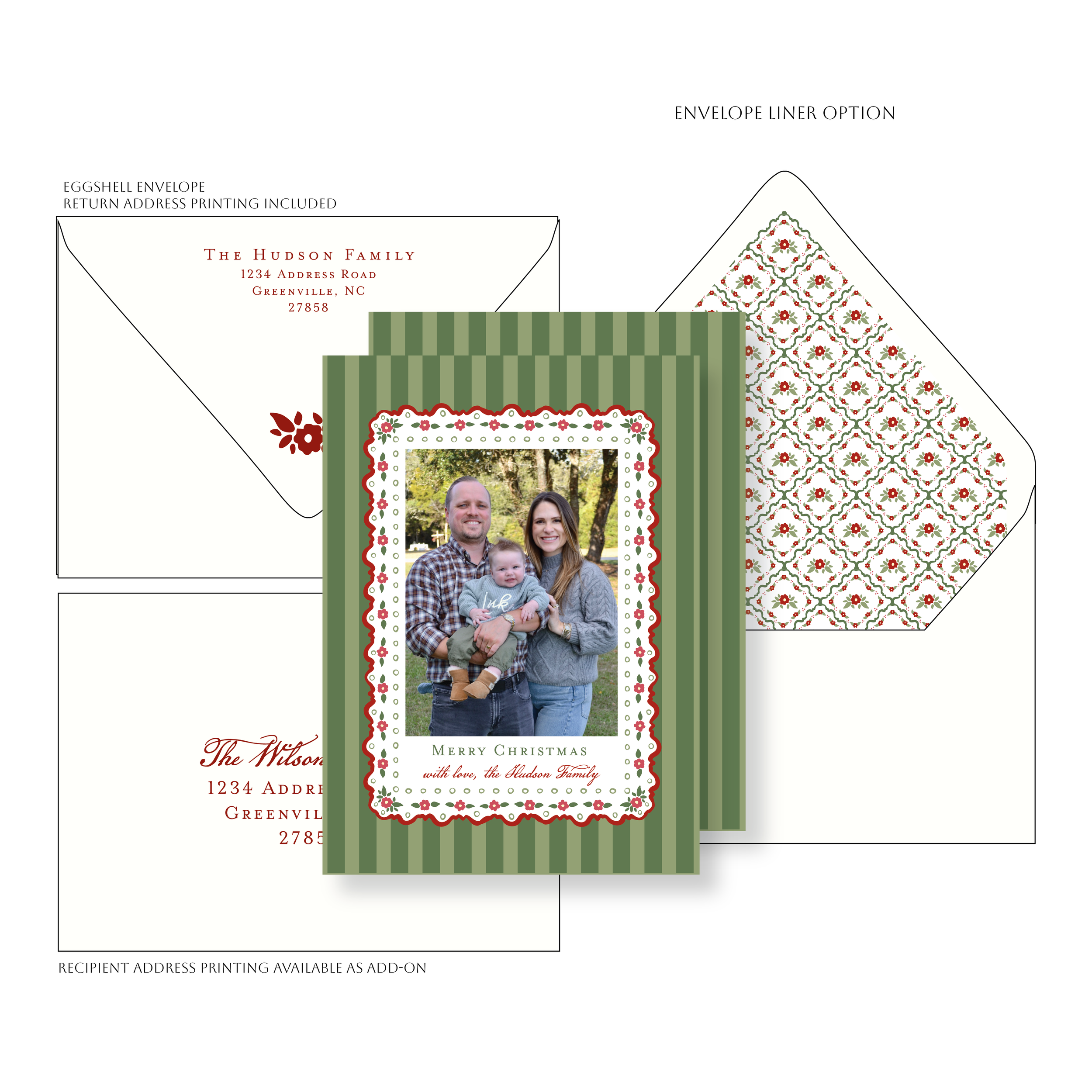 Holiday Greeting Card | Doily Stripe