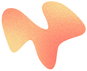 Abstract shape with gradient colors from yellow to pink on a black background.