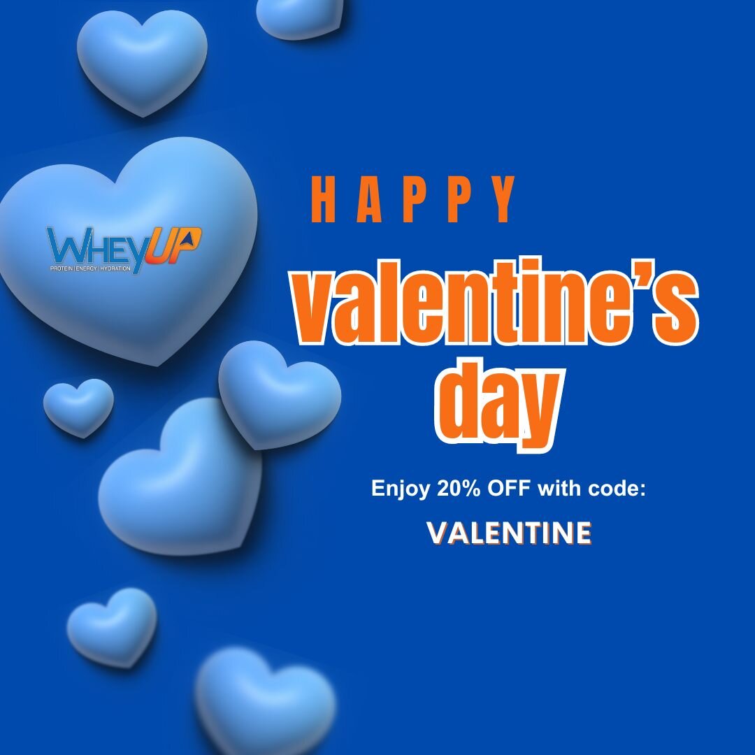 Share the love this Valentine's Day with WheyUP! 💕 Enjoy a sweet treat for you and your swolemate with 20% off using code VALENTINE. 💪✨ Fuel your fitness journey together and elevate your gains with WheyUP's power-packed protein blend. Don't miss o