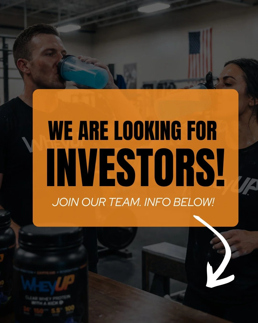 You&rsquo;ve seen the product.
You&rsquo;ve seen the movement.

Now you can be part of it.

WheyUP is growing fast &mdash; and we&rsquo;re looking for investors ready to build with us.

This isn&rsquo;t just a drink. It&rsquo;s a shift in how people 