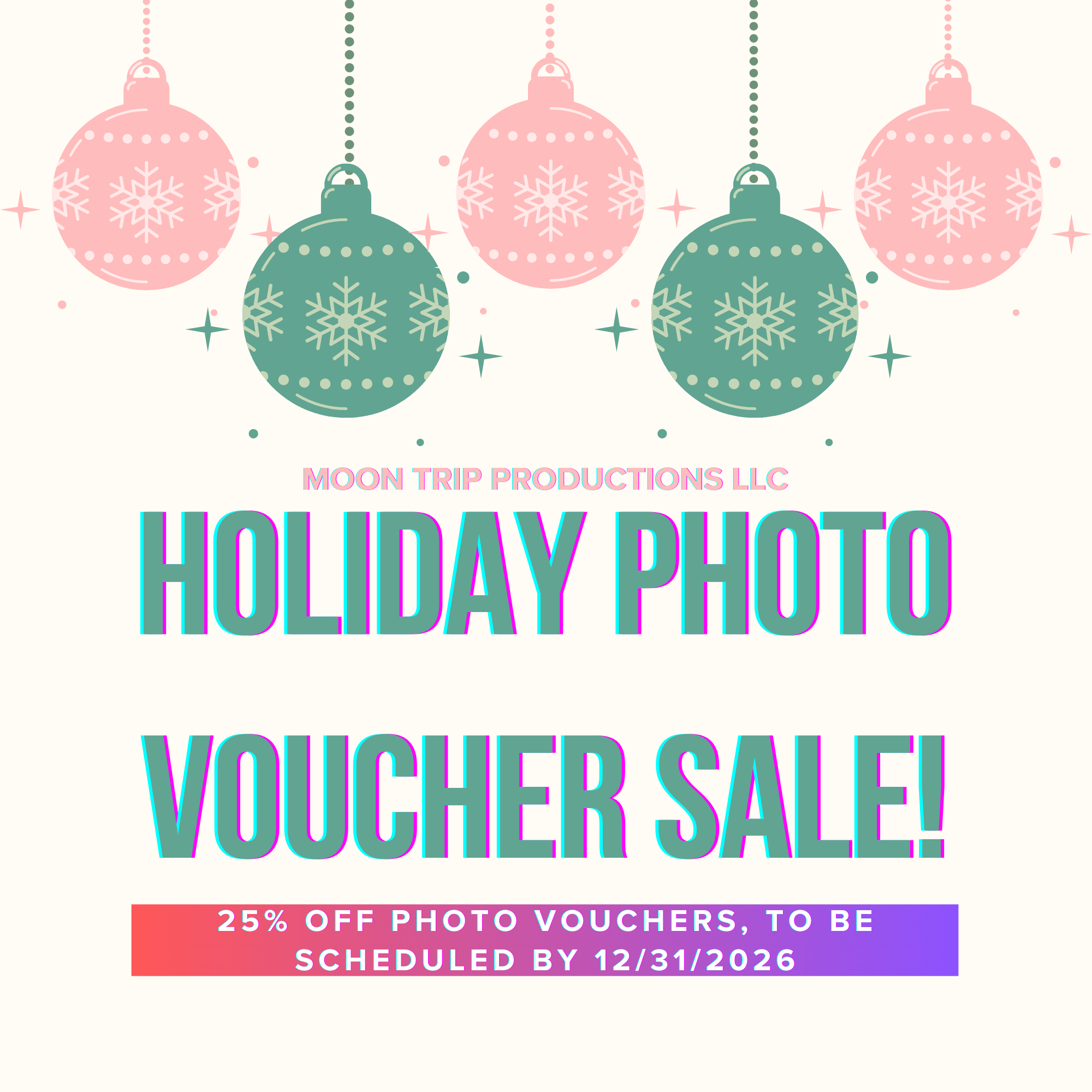 HOLIDAY PHOTO VOUCHER 25% OFF SALE