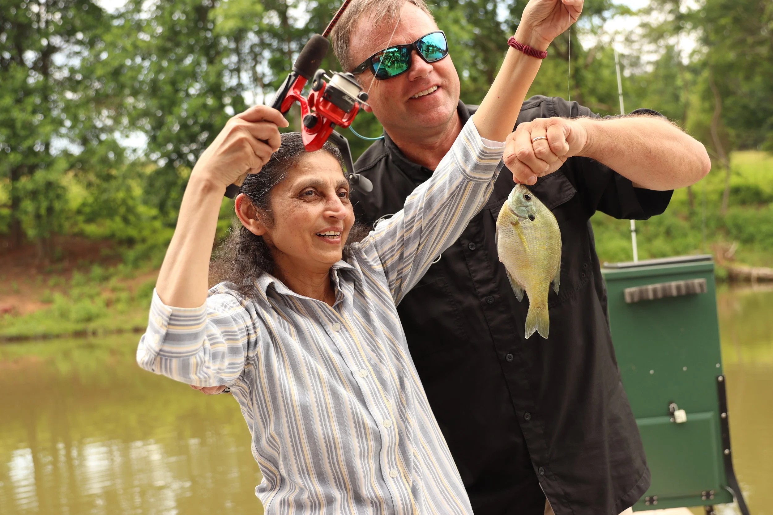 Modern house on a grassy hill with snow-capped mountains in the background.
