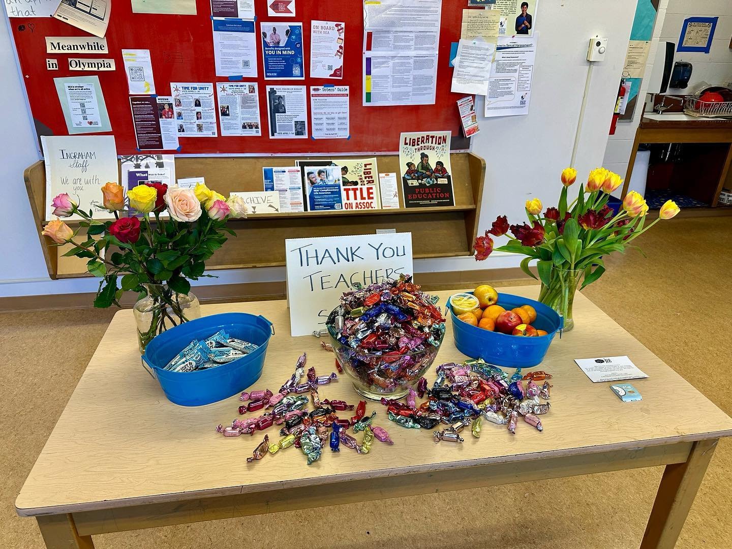 FOI treated our teachers and staff to Seattle Chocolates truffles and flowers yesterday!