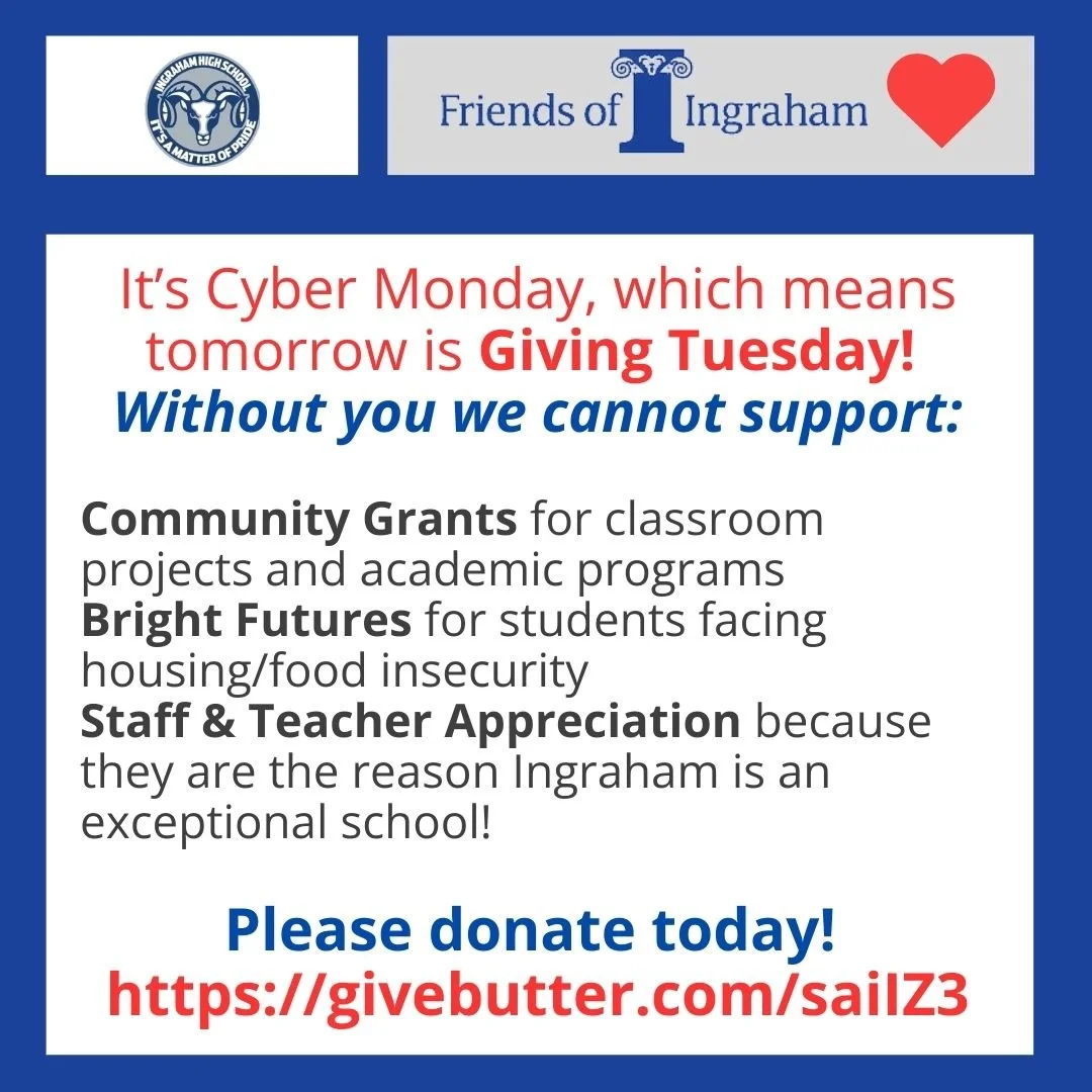 Happy Cyber Monday Rams - We are at 49% of our goal. If you are getting your holiday shopping done online today, take advantage of those savings and get a jump on Giving Tuesday by hopping over to our page to make your donation supporting our student