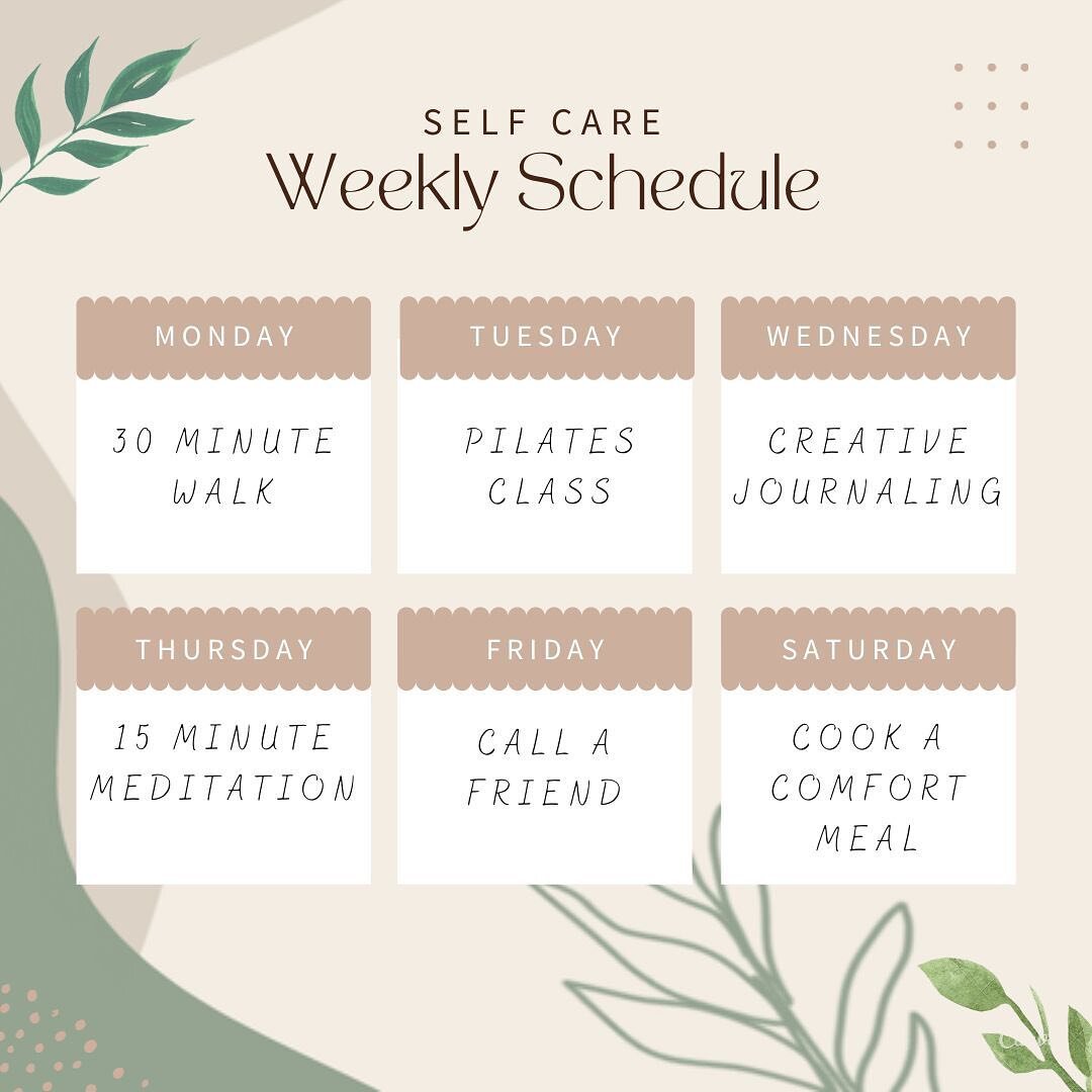 🌼 Happy Monday! Planned out my self-care for the week 💆🏼&zwj;♀️ what are you doing for yourself this week? #therapy #selfcare